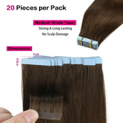 Suyya Hair Chocolate Brown (#4) Tape-In Hair Extensions | 20Pcs