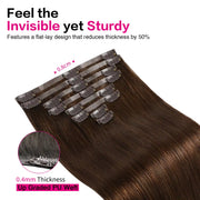 Suyya Seamless Chocolate Brown (#4) 8Pcs Clip In Hair Extensions