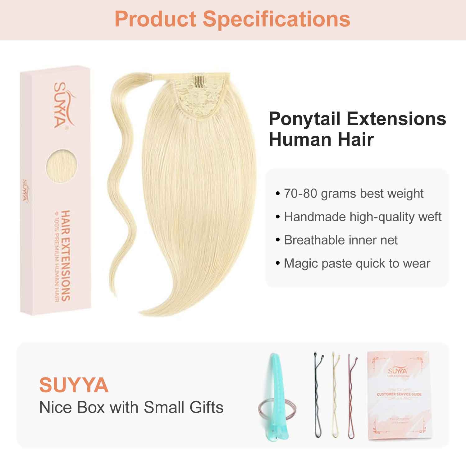 Platinum Blonde (#60) Wrap Around Ponytail Extension