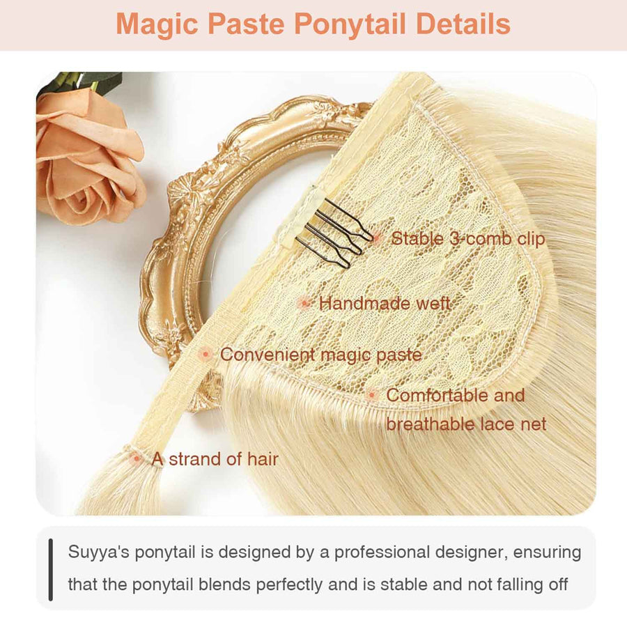 Platinum Blonde (#60) Wrap Around Ponytail Extension