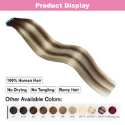 Chocolate Brown / Bleach Blonde / Chestnut Brown Balayage (#P6/613/T4) Tape-In Hair Extensions | 20Pcs