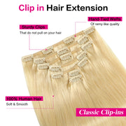 Bleach Blonde (#613) Clip In Hair Extensions Suyya Human Hair