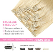 Bleach Blonde (#613) Clip In Hair Extensions