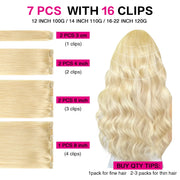 Bleach Blonde (#613) Clip In Hair Extensions Suyya Human Hair