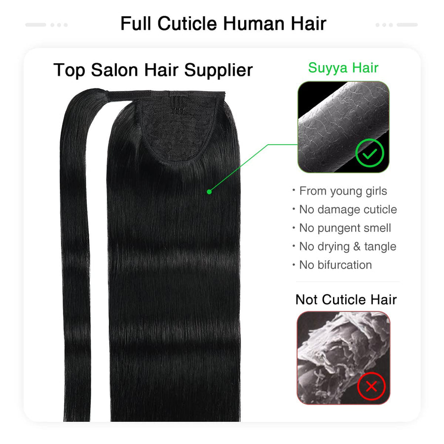 Natural Black (#1B) Wrap Around Ponytail Extension