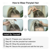 Ash Blonde / Bleach Blonde Balayage (#P18/613) Wrap Around Ponytail Extension
