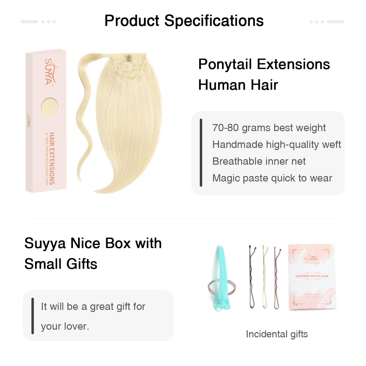 Platinum Blonde (#60) Wrap Around Ponytail Extension