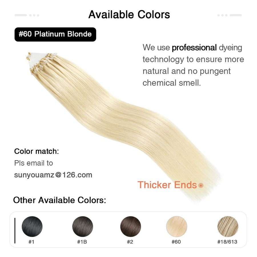 Platinum Blonde (#60) Micro Loop Hair Extensions