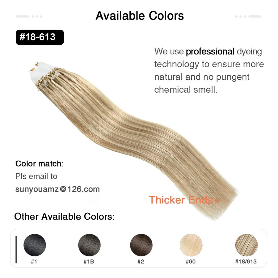 Ash Blonde / Bleach Blonde Balayage (#P18/613) Micro Loop Hair Extensions