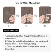 Darkest Brown (#2) Micro Loop Hair Extensions