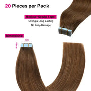 SUYYA Chestnut Brown (#6) Tape-In Hair Extensions | 20Pcs