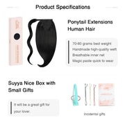 Natural Black (#1B) Wrap Around Ponytail Extension