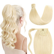 Platinum Blonde (#60) Wrap Around Ponytail Extension