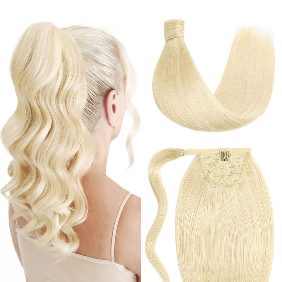 Platinum Blonde (#60) Wrap Around Ponytail Extension