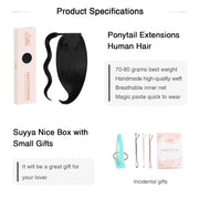 Jet Black (#1) Wrap Around Ponytail Extension