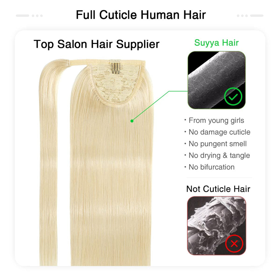 Platinum Blonde (#60) Wrap Around Ponytail Extension