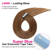 SUYYA Invisible Tape ins (#6) Chestnut Brown Human Hair Extensions 20Pcs