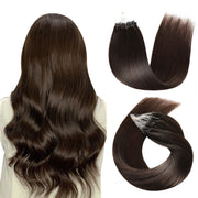 Darkest Brown (#2) Micro Loop Hair Extensions