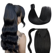 Jet Black (#1) Wrap Around Ponytail Extension
