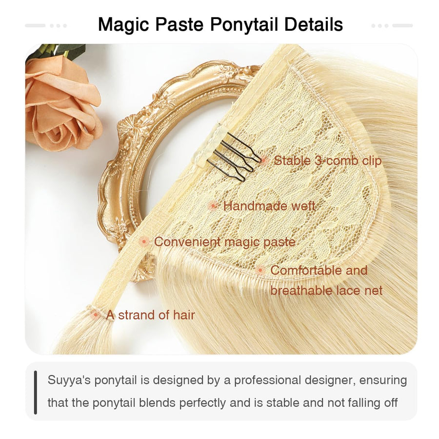Platinum Blonde (#60) Wrap Around Ponytail Extension