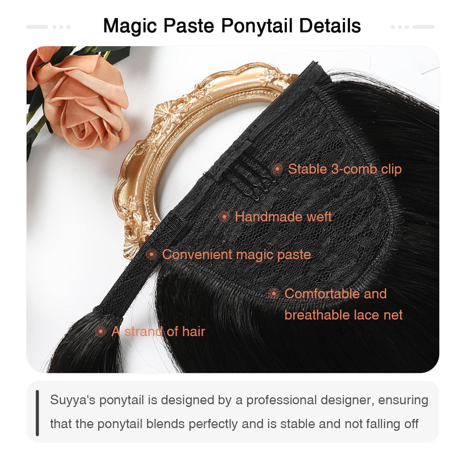 Jet Black (#1) Wrap Around Ponytail Extension