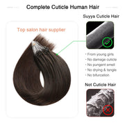 Darkest Brown (#2) Micro Loop Hair Extensions