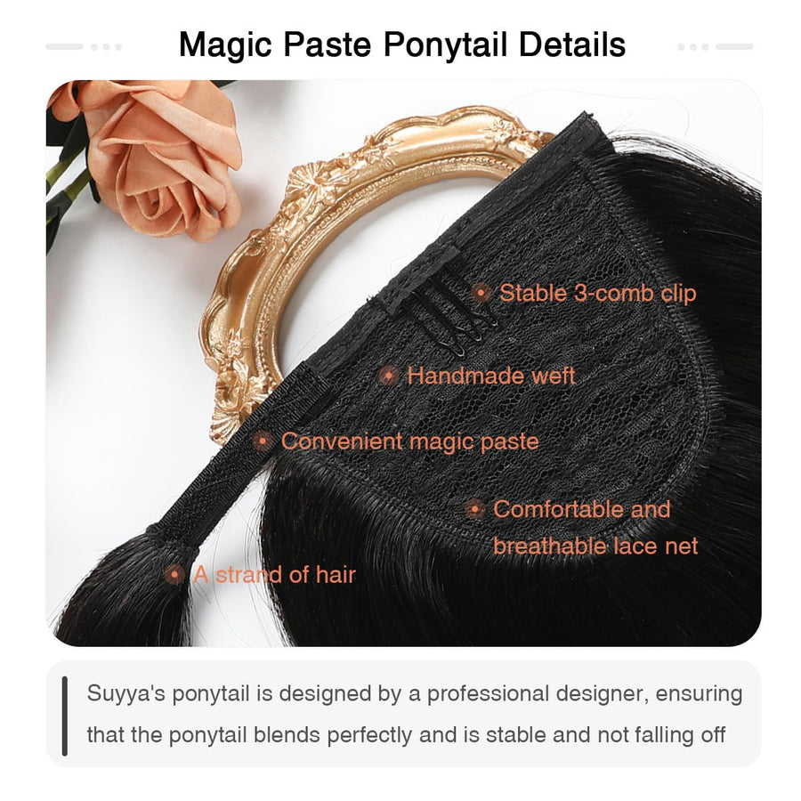 Natural Black (#1B) Wrap Around Ponytail Extension
