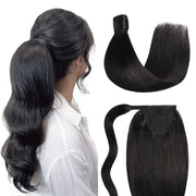 Natural Black (#1B) Wrap Around Ponytail Extension
