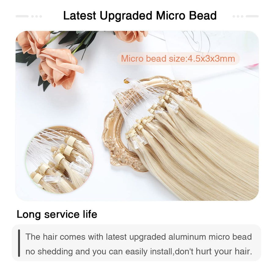 Platinum Blonde (#60) Micro Loop Hair Extensions