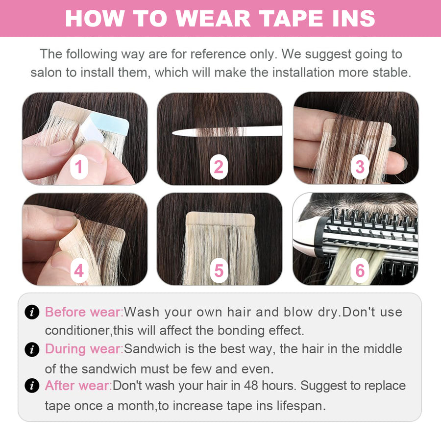 Light Brown (#8) Tape-In Hair Extensions | 20Pcs