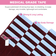 Burgundy (#99J) Tape-In Hair Extensions | 20Pcs
