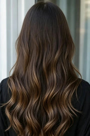 SUYYA Invisible Tape in Hair Extensions (#P1B/6/T1B) Natural Black / Chestnut Brown Balayage