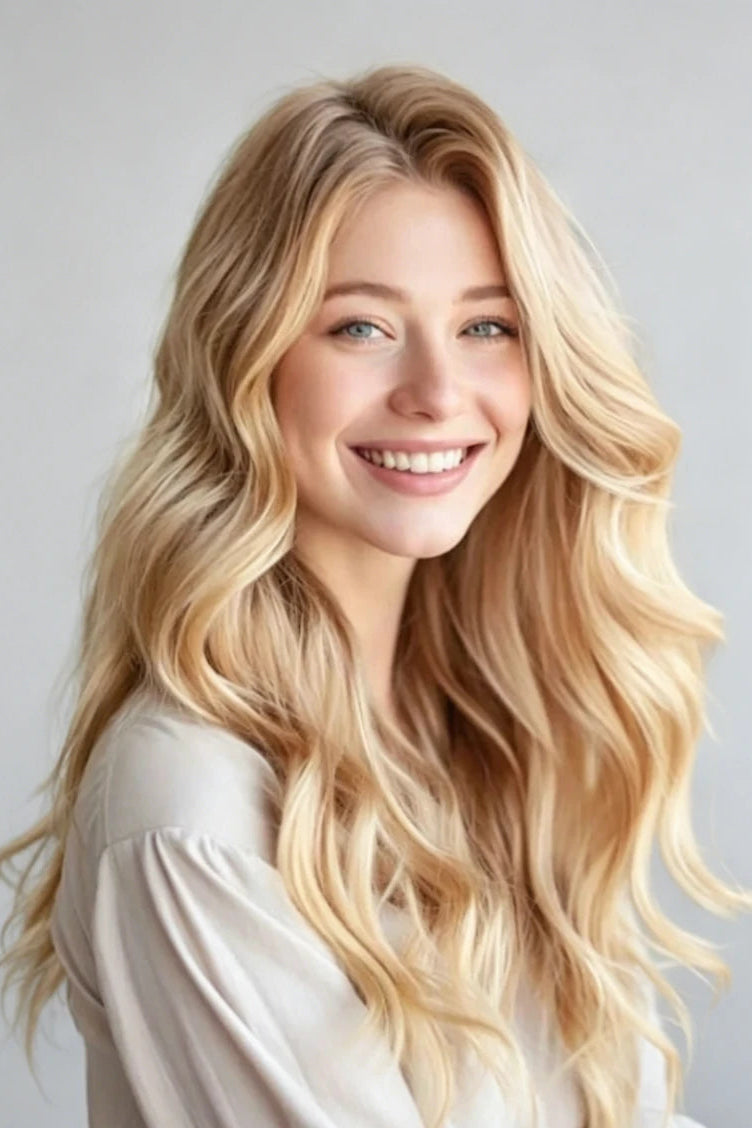 SUYYA Invisible Tape ins (#P27/613) Strawberry Blonde / Bleach Blonde Balayage  Hair Extensions