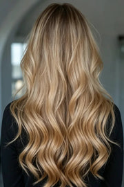 SUYYA Human Invisible Tape ins (#P6/613/T4) Balayage Chocolate Brown / Bleach Blonde / Chestnut Brown Hair Extensions 20Pcs