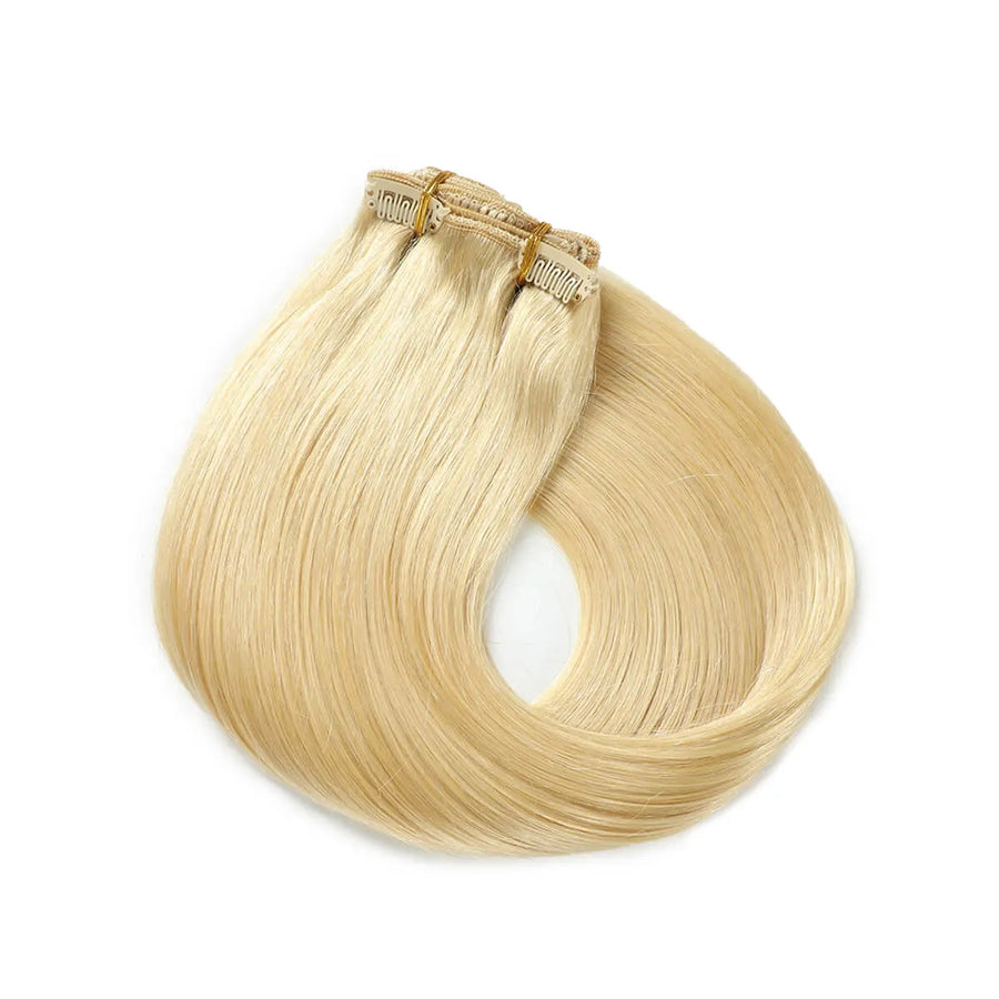Bleach Blonde (#613) Clip In Hair Extensions Suyya Human Hair
