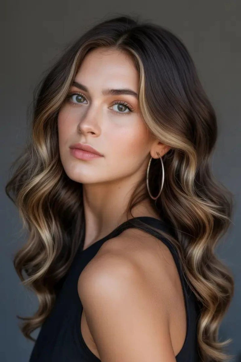 SUYYA Remy Invisible Tape ins (#P4/27/T4) Balayage Chocolate Brown / Caramel Blonde Hair Extensions 20Pcs