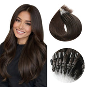 Darkest Brown (#2) Micro Loop Hair Extensions