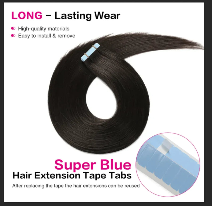 Natural Black (#1B) SUYYA Invisible Tape in Hair Extensions