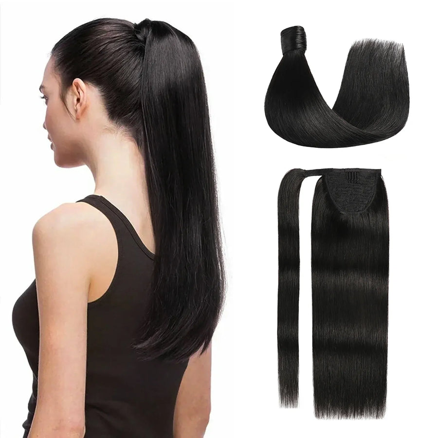 Natural Black (#1B) Wrap Around Ponytail Extension