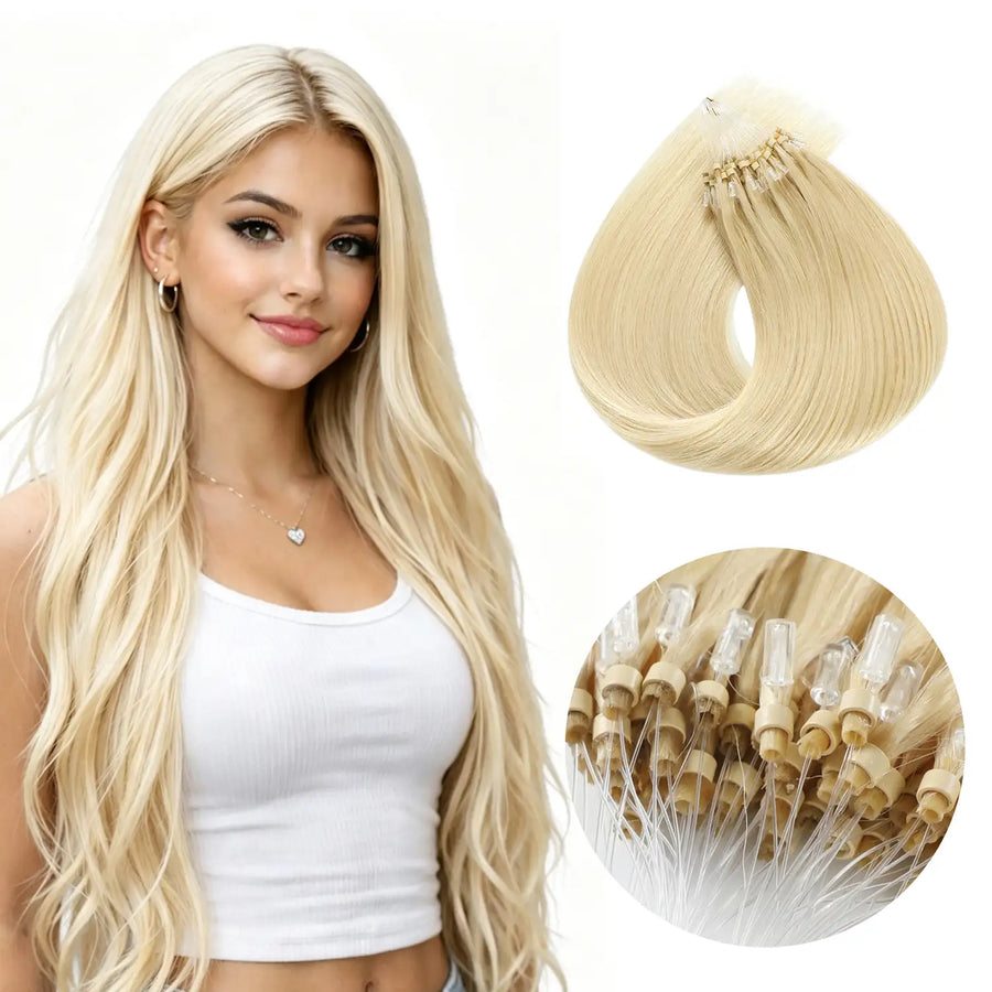Platinum Blonde (#60) Micro Loop Hair Extensions