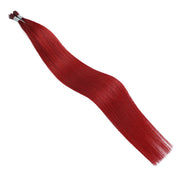 SUYYA Virgin Human Hair Prebonded I Tip Extensions Stick Tip Cold Fusion Hair #RED