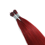 SUYYA Virgin Human Hair Prebonded I Tip Extensions Stick Tip Cold Fusion Hair #RED
