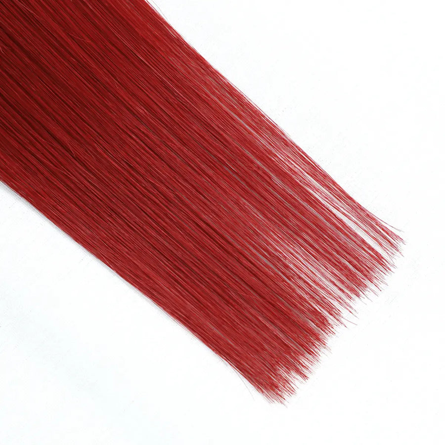 SUYYA Virgin Human Hair Prebonded I Tip Extensions Stick Tip Cold Fusion Hair #RED