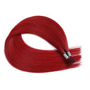 SUYYA Virgin Human Hair Prebonded I Tip Extensions Stick Tip Cold Fusion Hair #RED