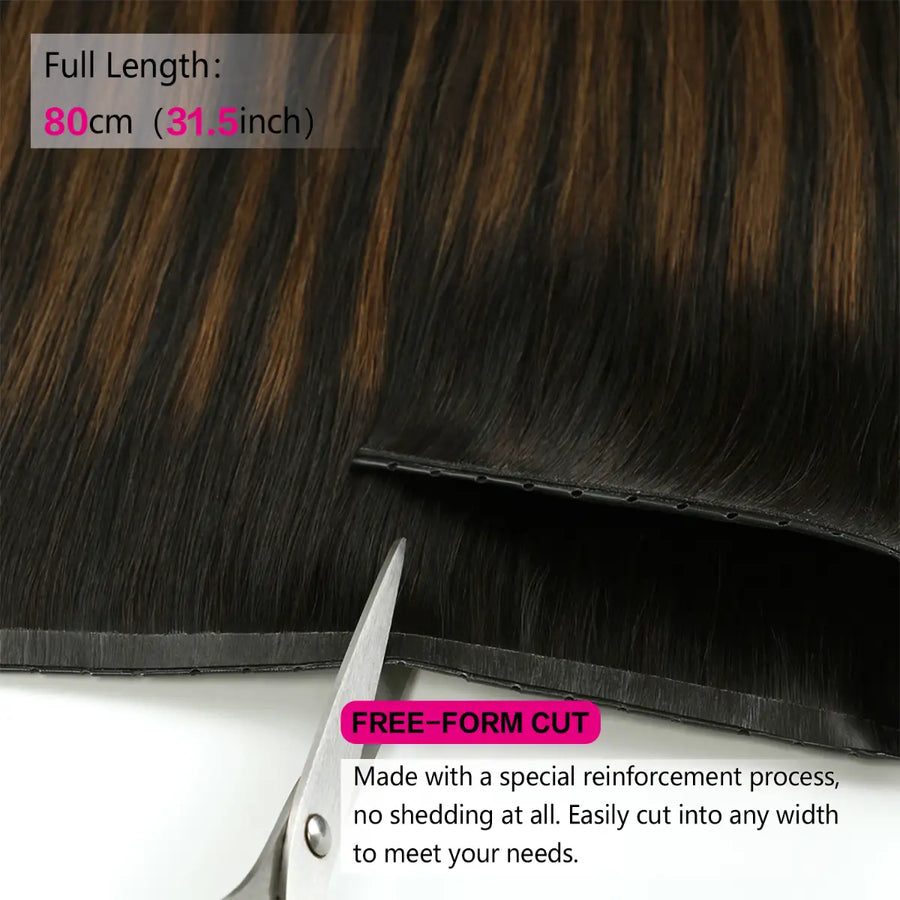 SUYYA Butterfly Weft Hair Extensions Natural Black / Chestnut Brown Balayage (#P1B/6/T1B)