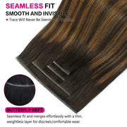 SUYYA Butterfly Weft Hair Extensions Natural Black / Chestnut Brown Balayage (#P1B/6/T1B)