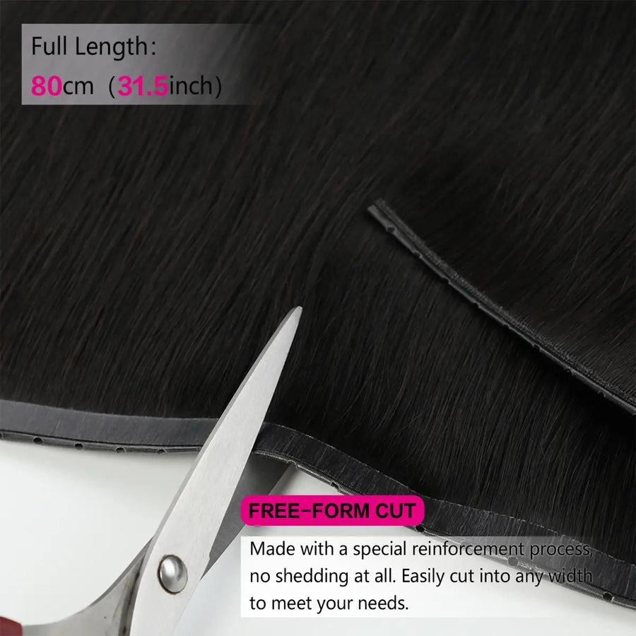 SUYYA 100% Virgin Human Hair Butterfly Weft Hair Extensions Natural Black (#1B)