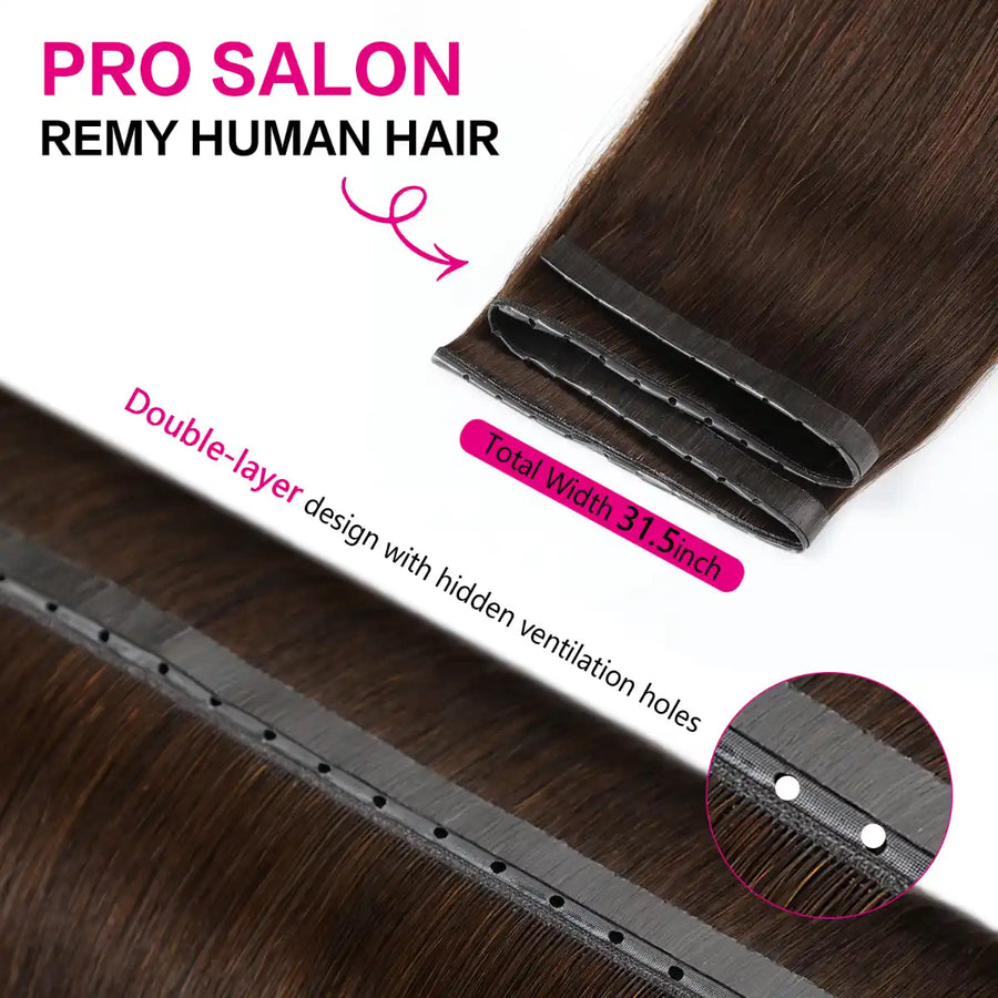 SUYYA Butterfly Weft Luxy Human Hair ExtensionsDarkest Brown (#2)