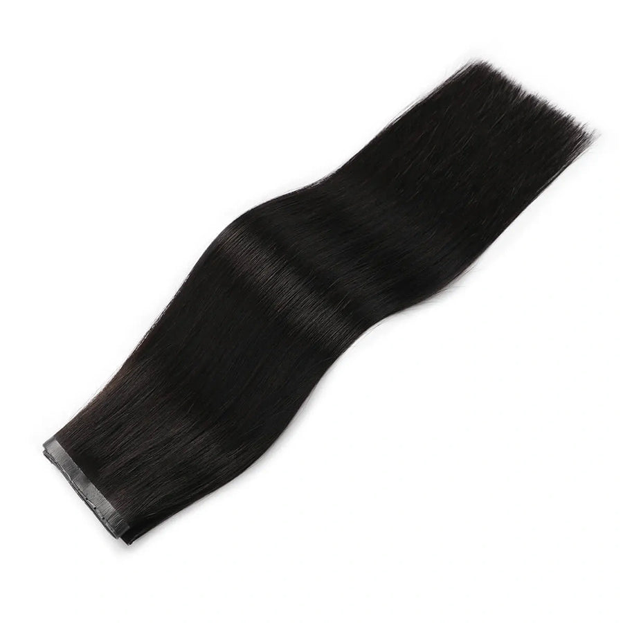 SUYYA 100% Virgin Human Hair Butterfly Weft Hair Extensions Natural Black (#1B)