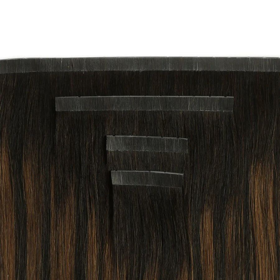 SUYYA Butterfly Weft Hair Extensions Natural Black / Chestnut Brown Balayage (#P1B/6/T1B)